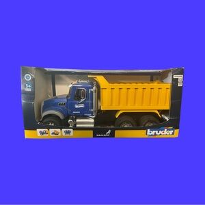 Bruder Mack  Vibrant Blue and Yellow Dump Truck